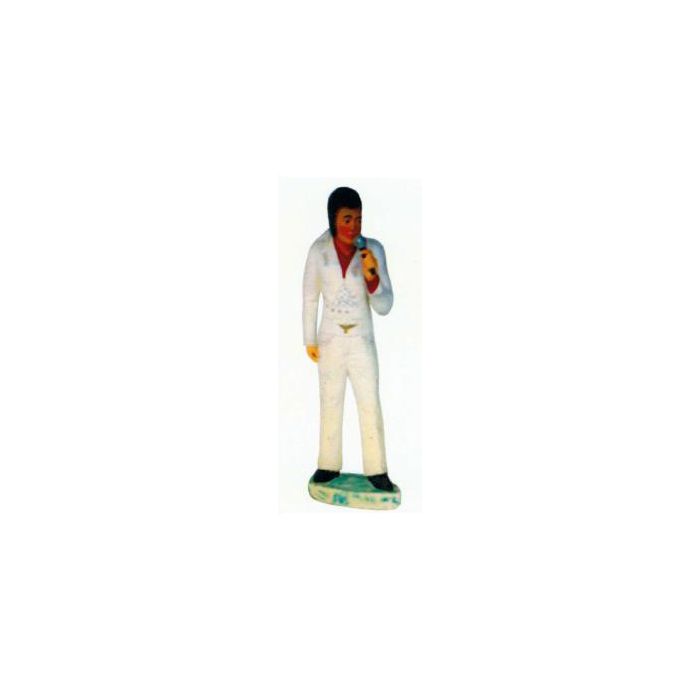 Elvis in weiß singend am Mikrofon klein verkleinert Dekorationsfigur