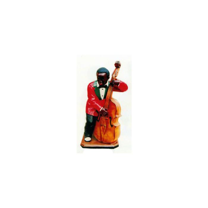 dunkelhäutiger Kontrabassist Jazz mittel verkleinert Dekorationsfigur