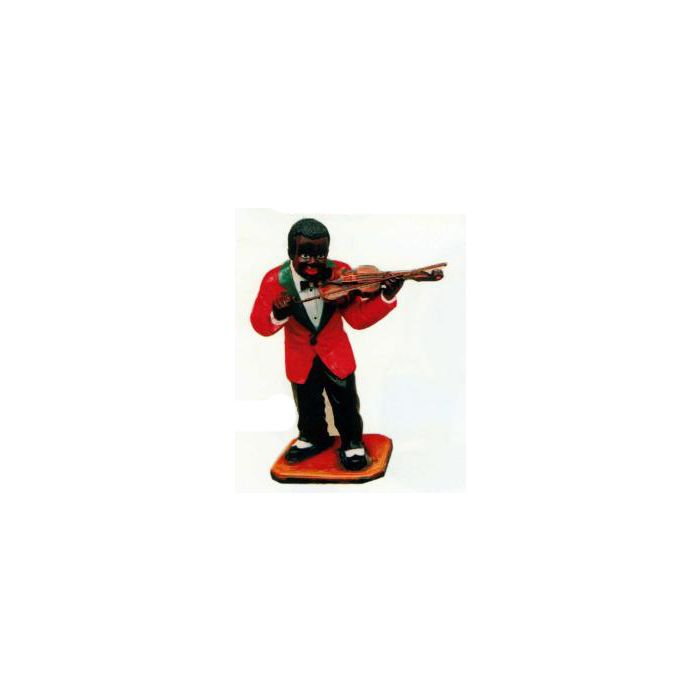 dunkelhäutiger Violinist Jazz mittel verkleinert Dekorationsfigur