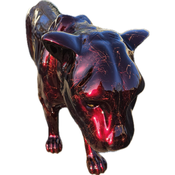 Panther in Metalliclackierung lebensgroß Deko- & Werbefigur