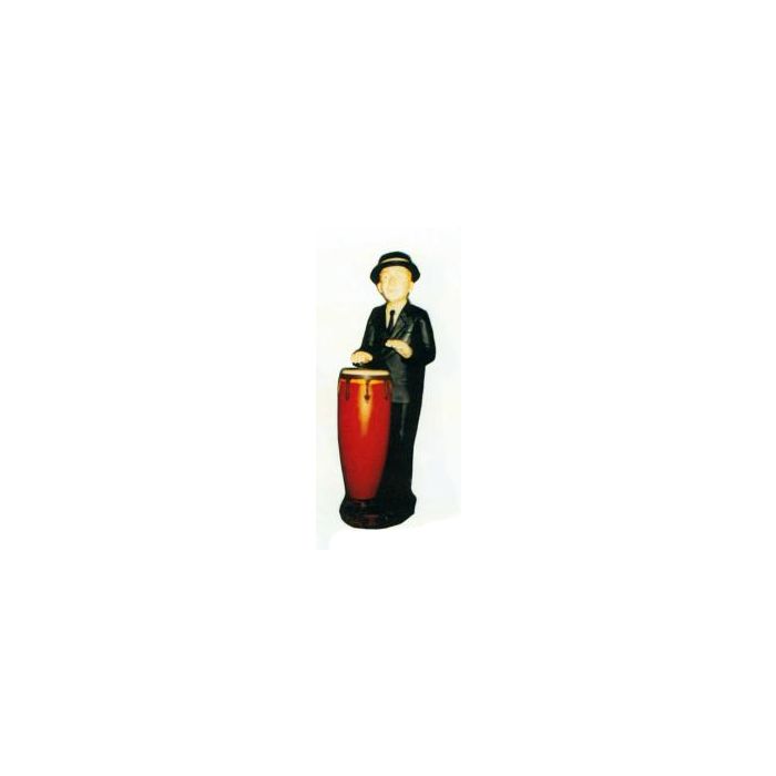 schlanker Musiker mit Bongo Trommel verkleinert Dekorationsfigur