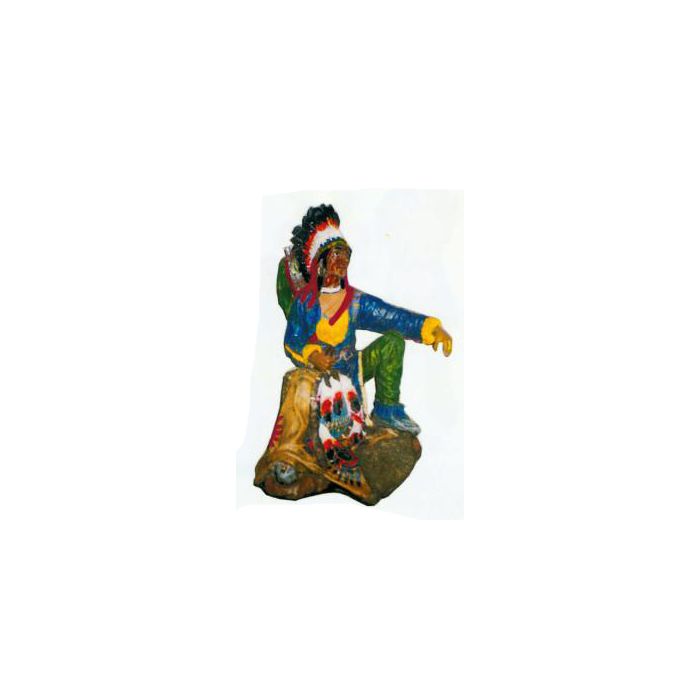 sitzender bunter Indianer verkleinert Dekorationsfigur
