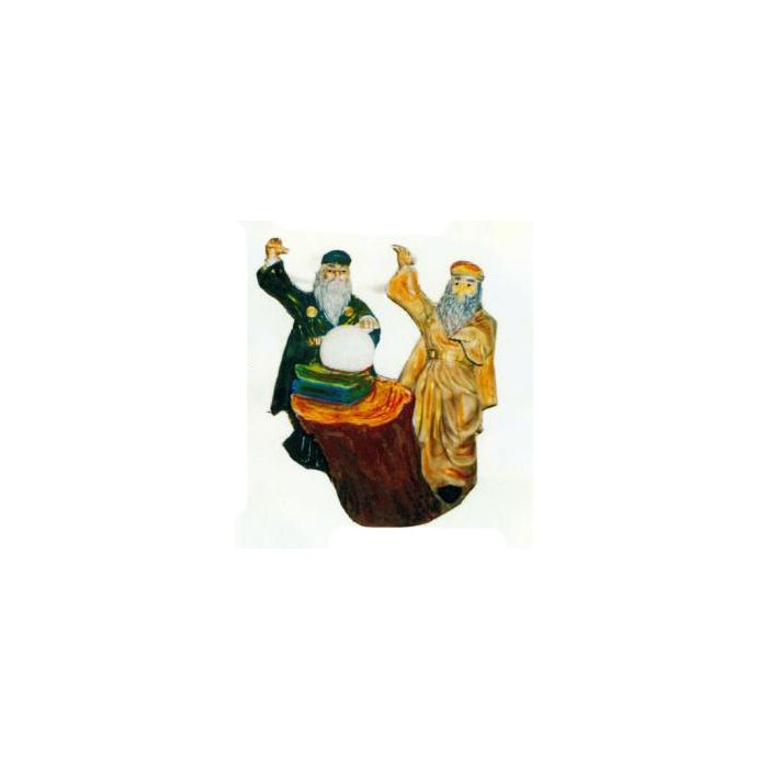 zwei Zauberer zaubern um die Wette verkleinert Dekorationsfigur