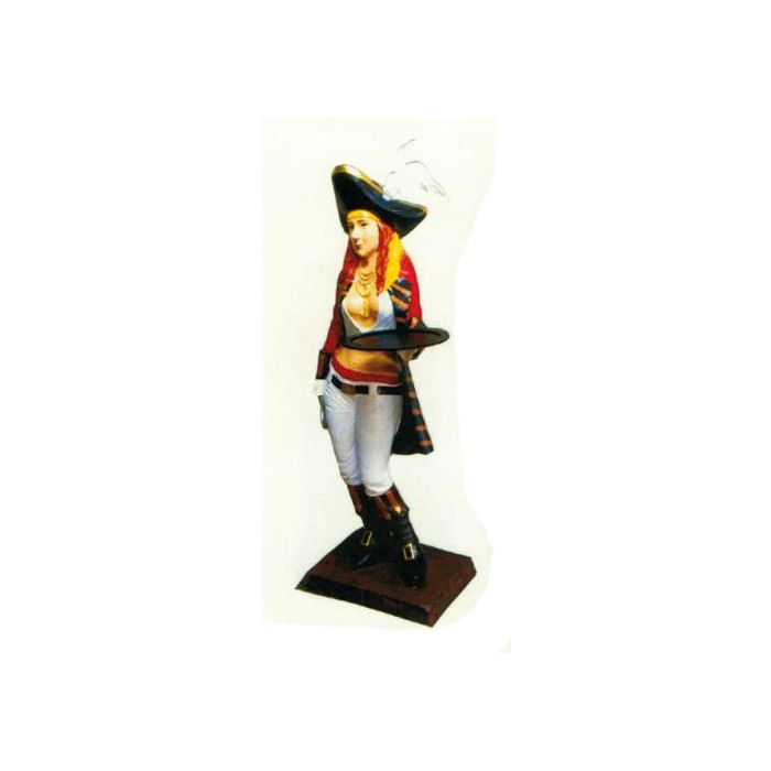 sexy Piratenbraut klein mit Tablett verkleinert Dekorationsfigur