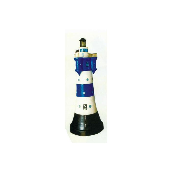 großer Leuchtturm blau weiß gestreift verkleinert Dekorationsfigur