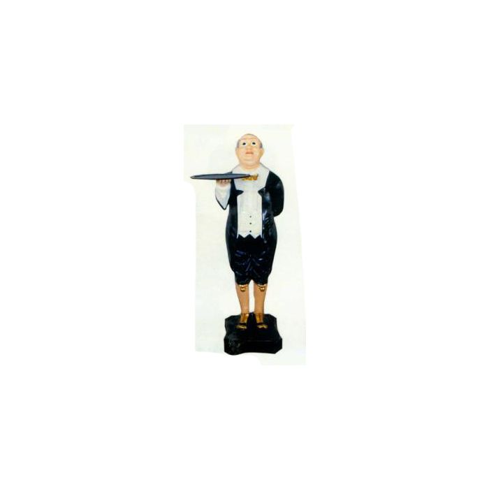 Kellner mit Frack und Tablett klein verkleinert Dekorationsfigur