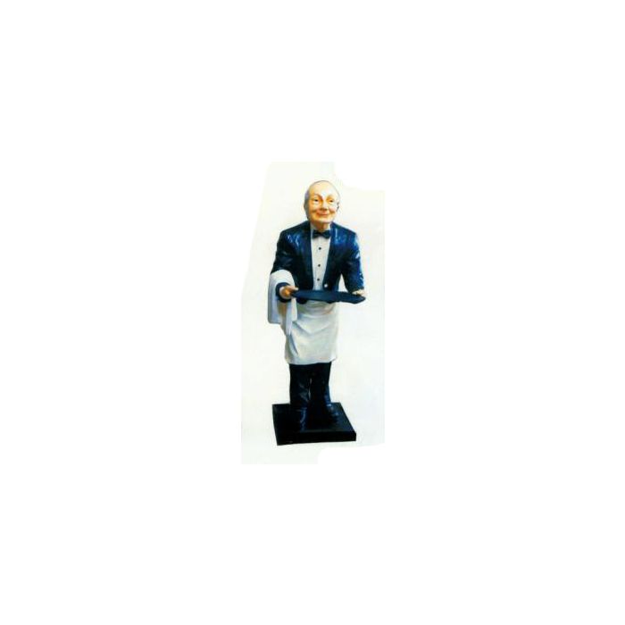 kleiner französischer Kellner mit schwarzem Sakko klein verkleinert Dekorationsfigur