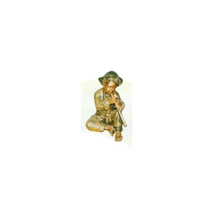 junges Kind spielt Flöte gold verkleinert Dekorationsfigur
