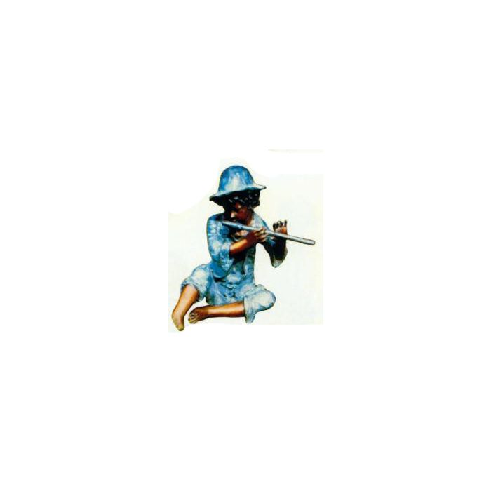 junges Kind spielt Flöte blau verkleinert Dekorationsfigur