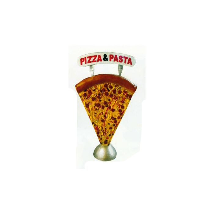 großes Stück Pizza mit Werbeschild übergroß XXL Deko- & Werbefigur