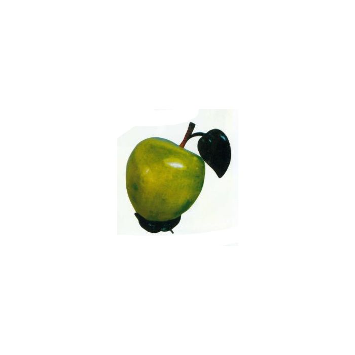 grüner Apfel mit Stamm und Blatt mittel vergrößert Deko- & Werbefigur