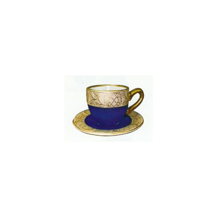 hübsche Kaffeetasse mit Unterteller vergrößert Dekorationsfigur