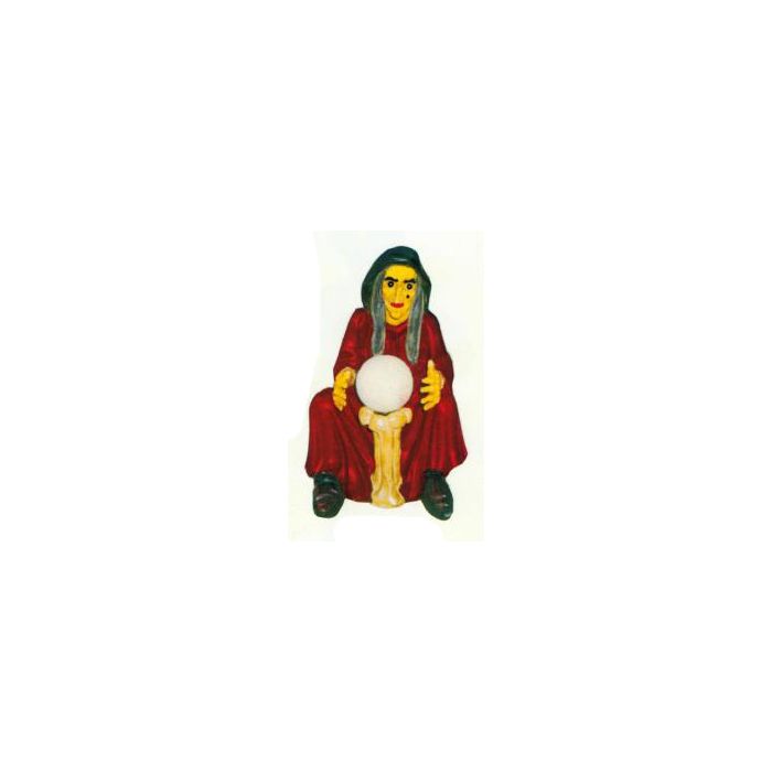 kleine Hexe mit Kristallkugel verkleinert Dekorationsfigur