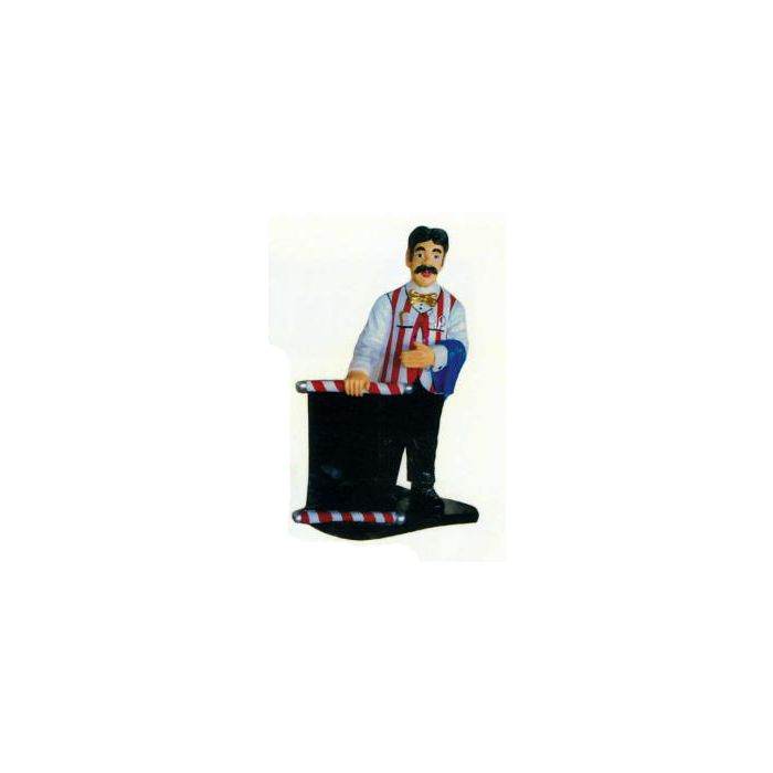 Haarschneider Friseur mit Tafel verkleinert Dekorationsfigur