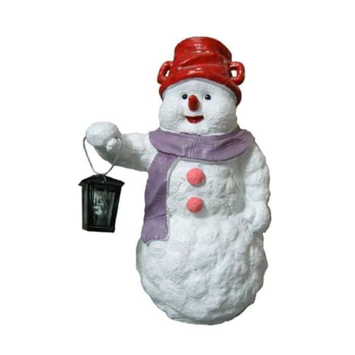 Schneemann mit Laterne verkleinert Dekorationsfigur