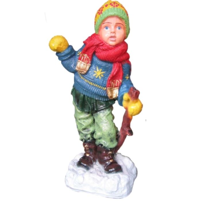 Winterkind Junge lebensgroß Dekorationsfigur