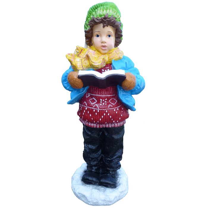 Winterkind Junge lebensgroß Dekorationsfigur