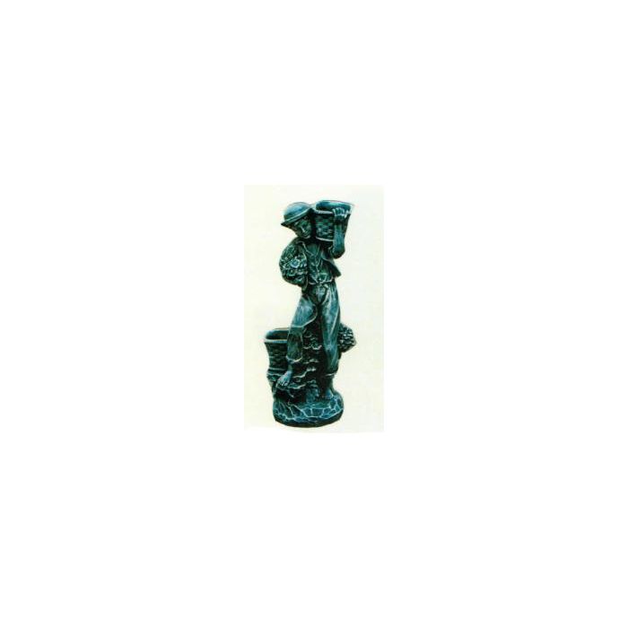 Jungenfigur Blumen und Blumenkästen verkleinert Dekorationsfigur