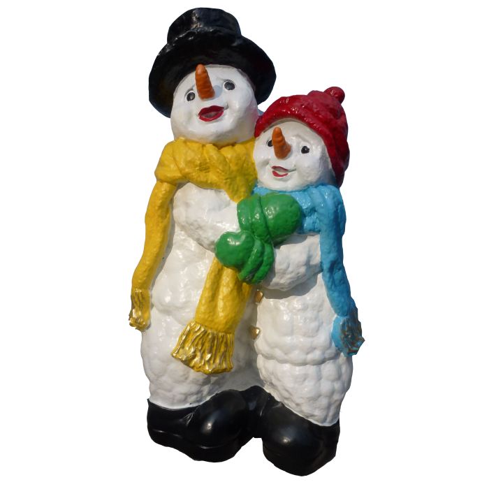 Schneemann Pärchen verkleinert Dekorationsfigur