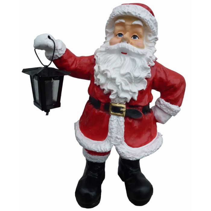 kleiner Weihnachtmann mit Laterne verkleinert Dekorationsfigur