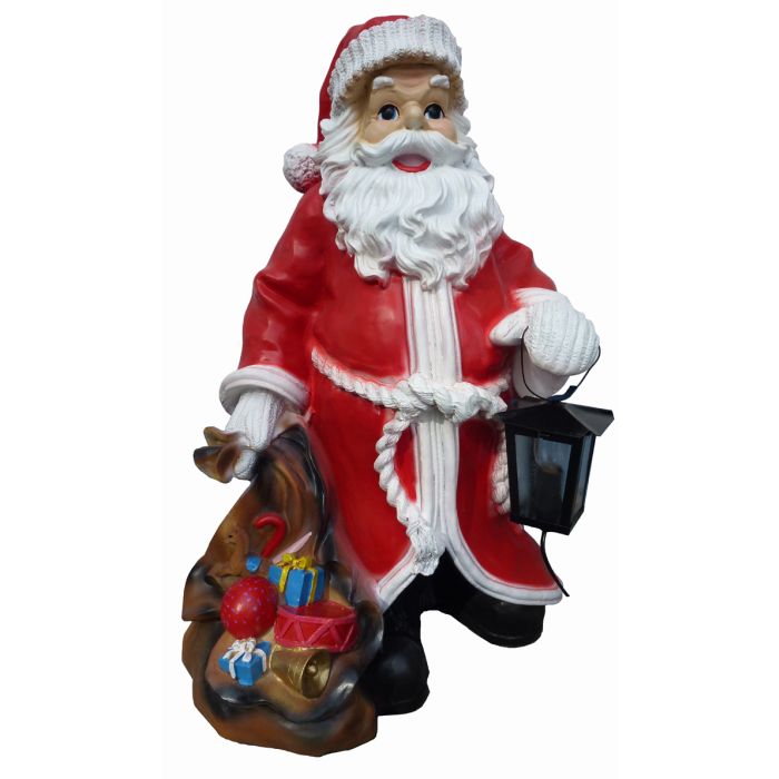 kleiner Weihnachtsmann mit Laterne  verkleinert Dekorationsfigur