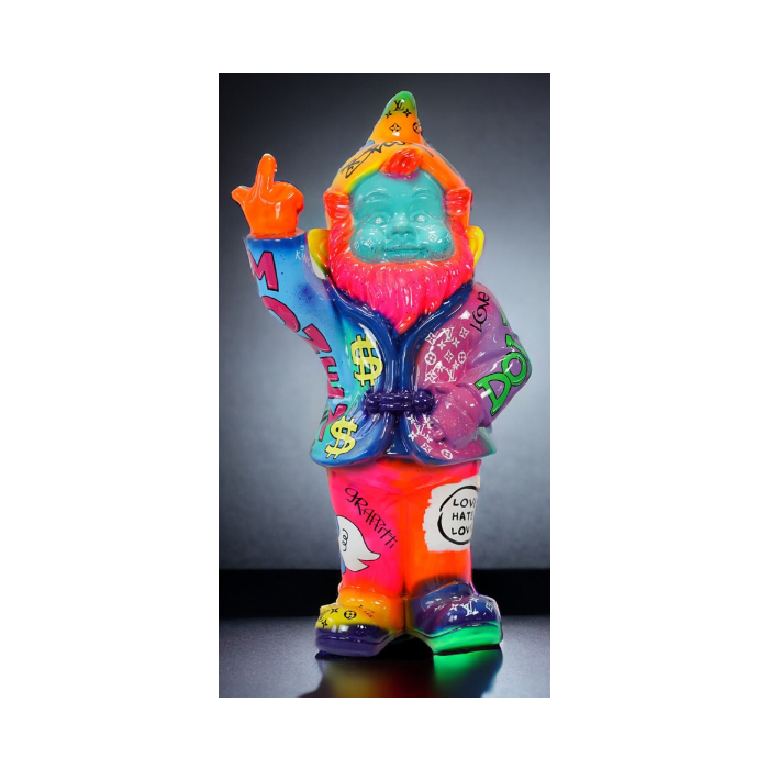 Zwerg Stinkefinger Pop Art vergrößert Deko- & Werbefigur
