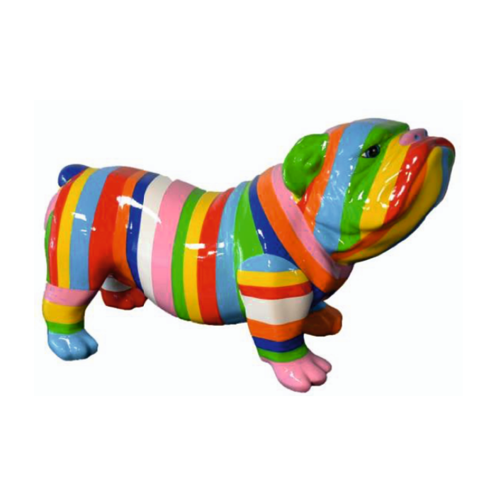 Bulldogge bunt gestreift lebensgroß Deko- & Werbefigur