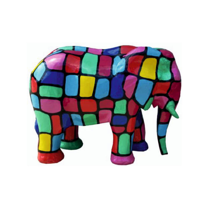 Elefant bunt gefleckt verkleinert Deko- & Werbefigur