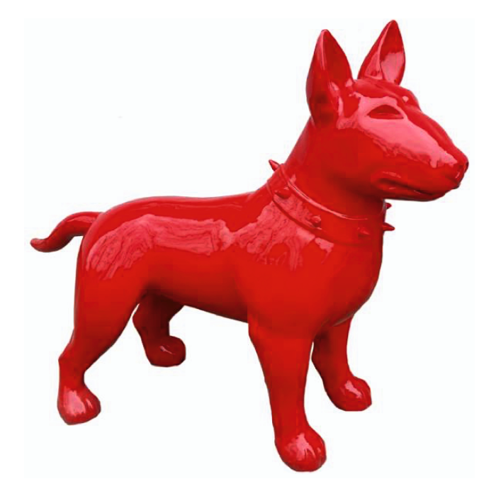 Hund Bullterrier Kampfhund rot lebensgroß Deko- & Werbefigur