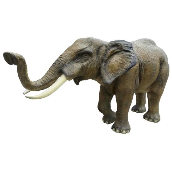 lebensgroßer Elefant mit Rüssel oben lebensgroß Deko- & Werbefigur