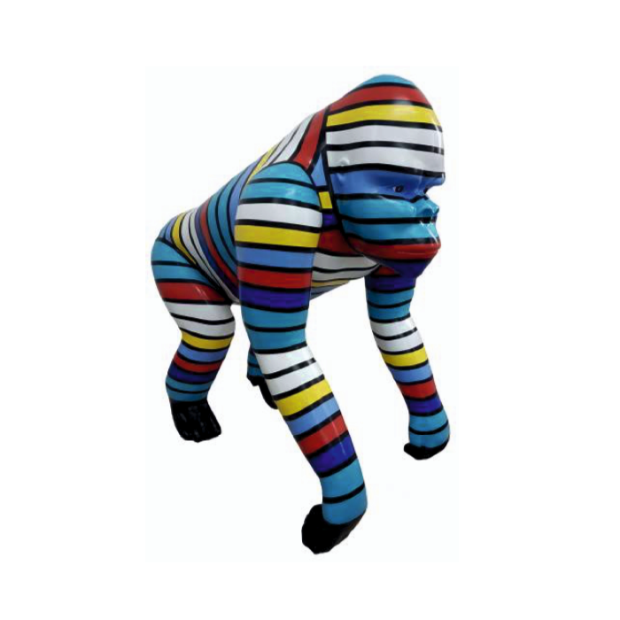 Gorilla bunt gestreift klein verkleinert Deko- & Werbefigur