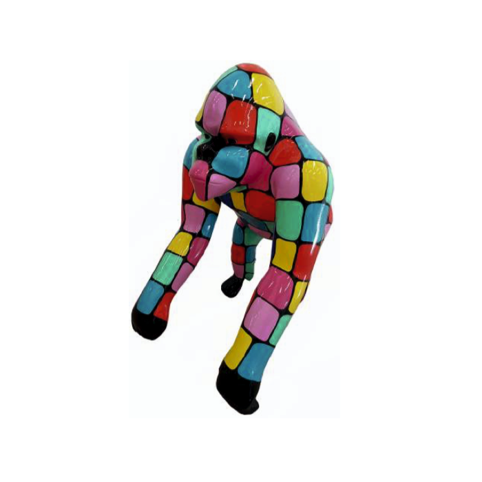 Gorilla mit bunten Flächen klein verkleinert Deko- & Werbefigur