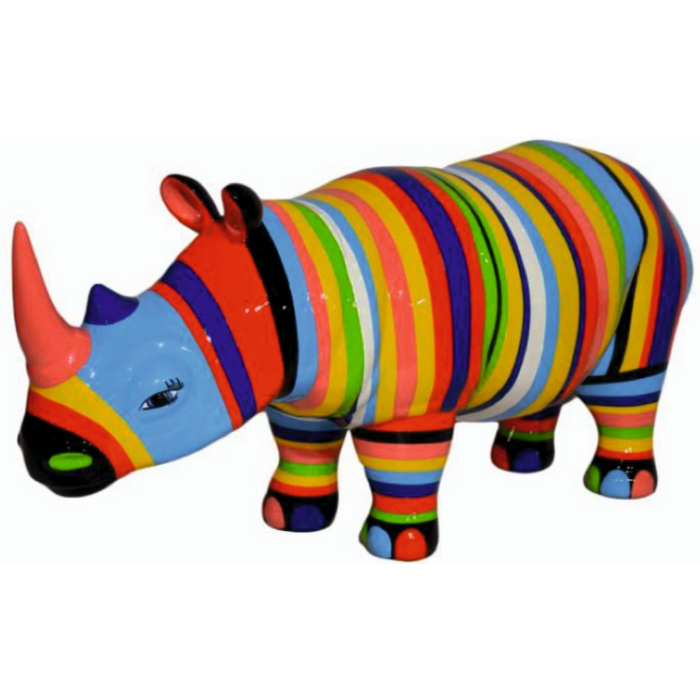 Nashorn bunt gestreift lebensgroß Deko- & Werbefigur