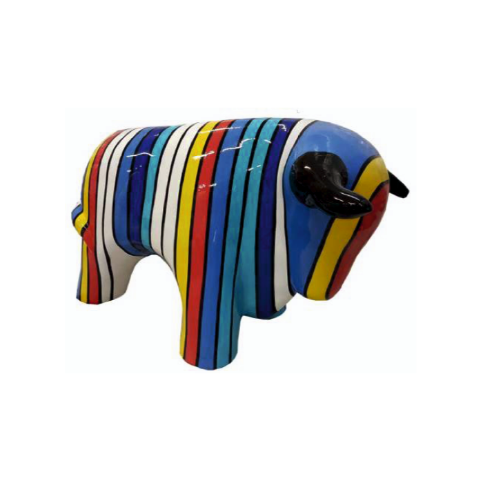 Stier bunt gestreift klein verkleinert Deko- & Werbefigur