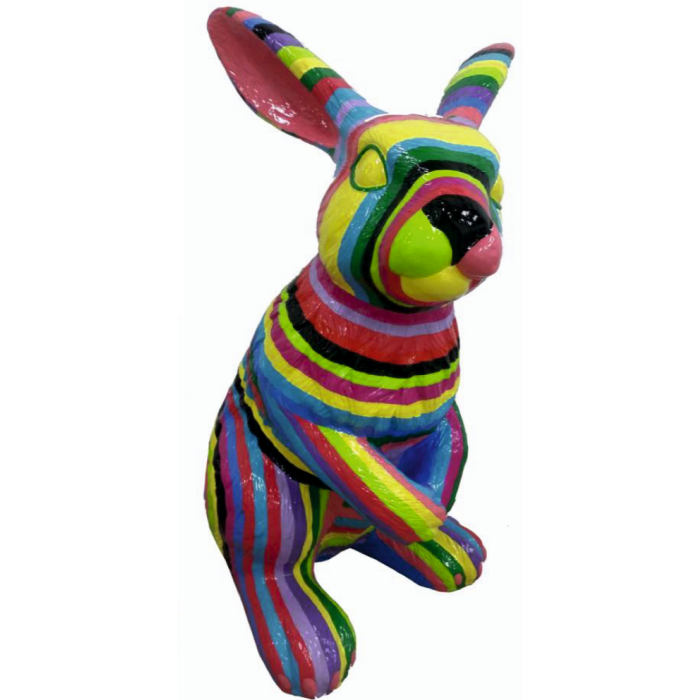 Osterhase bunt gestreift vergrößert Deko- & Werbefigur