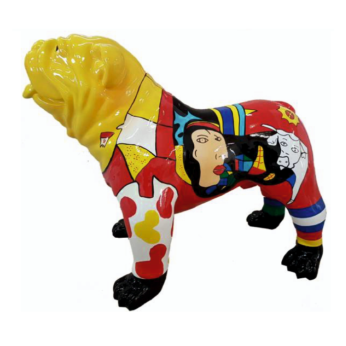Hund Bulldogge Picasso lebensgroß Deko- & Werbefigur