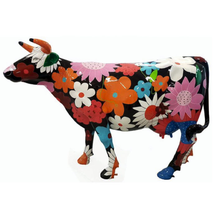 Designerkuh Flower Power lebensgroß Deko- & Werbefigur