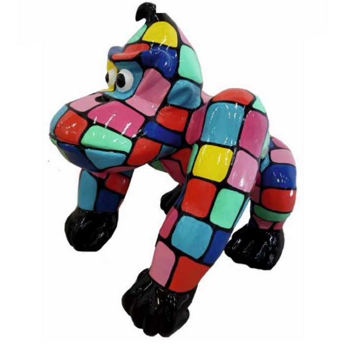 Gorilla Donkey bunt gefleckt medium lebensgroß Deko- & Werbefigur