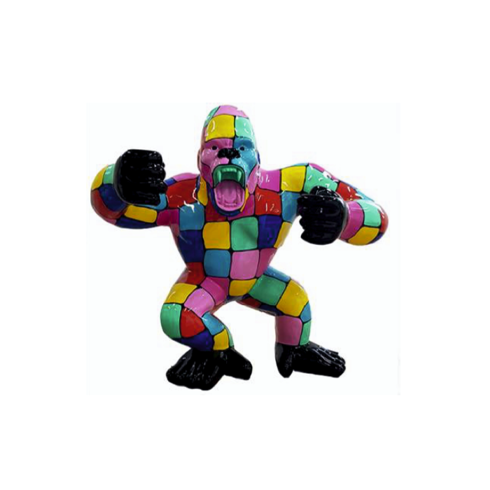 Gorilla aggro bunt gefleckt medium verkleinert Deko- & Werbefigur
