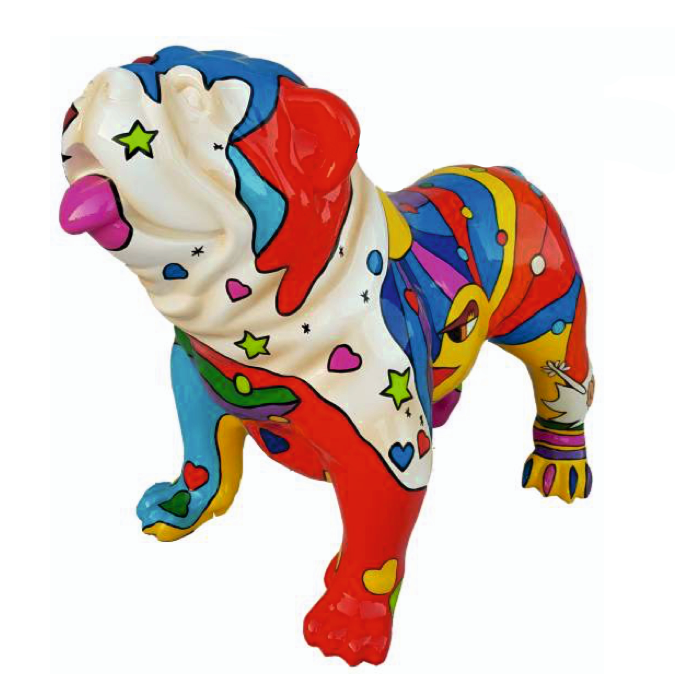 Hund Bulldogge Artdesign lebensgroß Deko- & Werbefigur