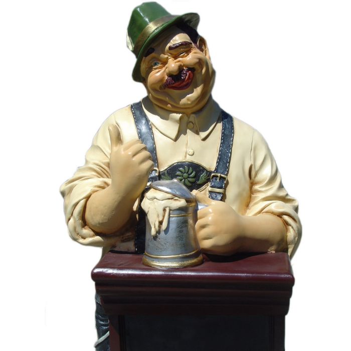 Biergarten Alois mit Angebotstafel lebensgroß Deko- & Werbefigur