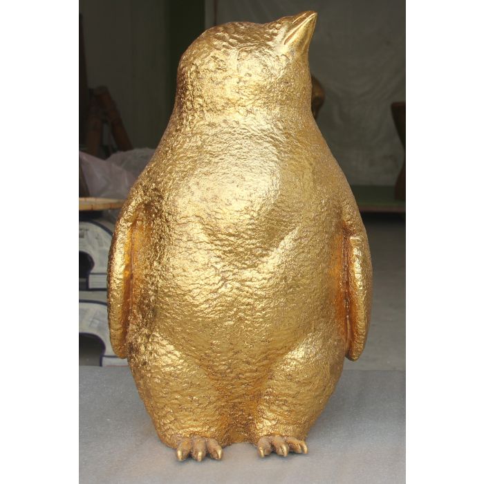 Pinguinbaby gold lebensgroß