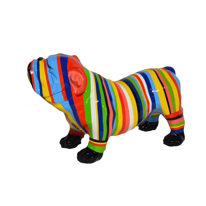Gestreifte Bulldogge lebensgroß Deko- & Werbefigur