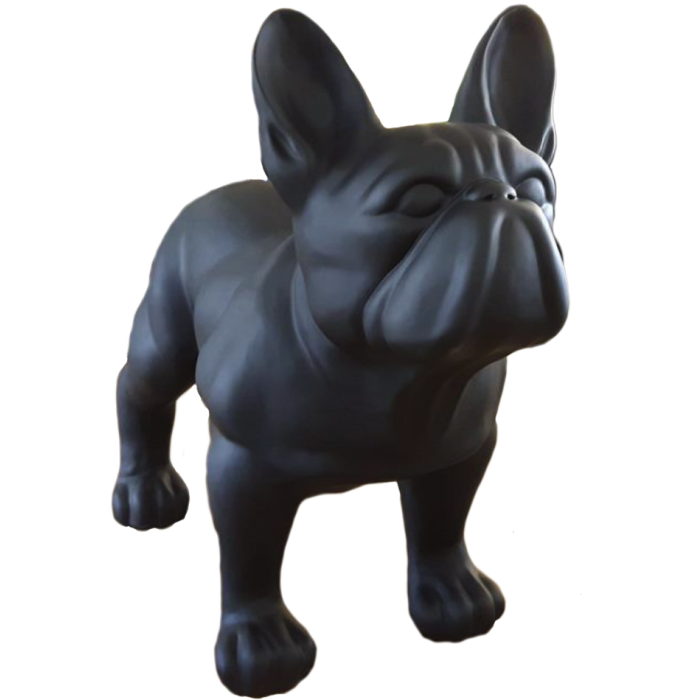 Schwarze Bulldogge Matt XL übergroß XXL Deko- & Werbefigur