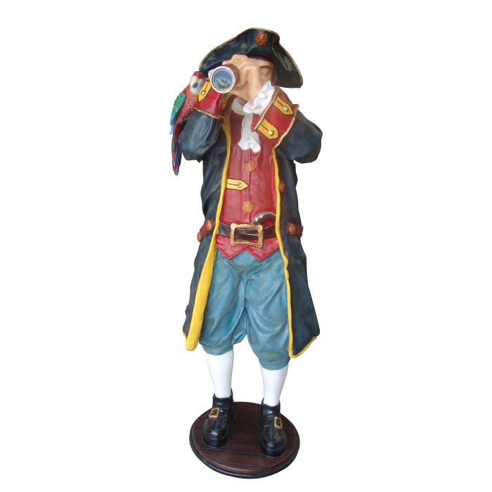 Piratenkapitän mit Fernrohr lebensgroß