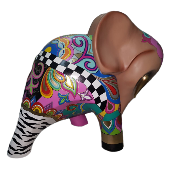 Elefant mit Kunstbemalung lebensgroß Deko- & Werbefigur
