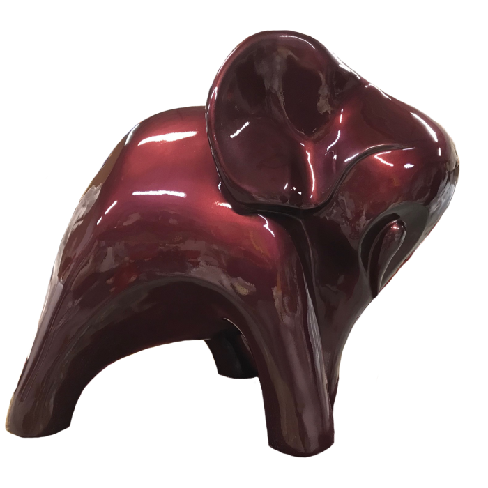 Elefant in einfarbiger Metallic-Lackierung lebensgroß Deko- & Werbefigur