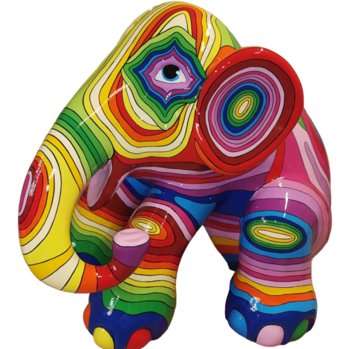 Elefant in Regenbogenbemalung verkleinert Deko- & Werbefigur