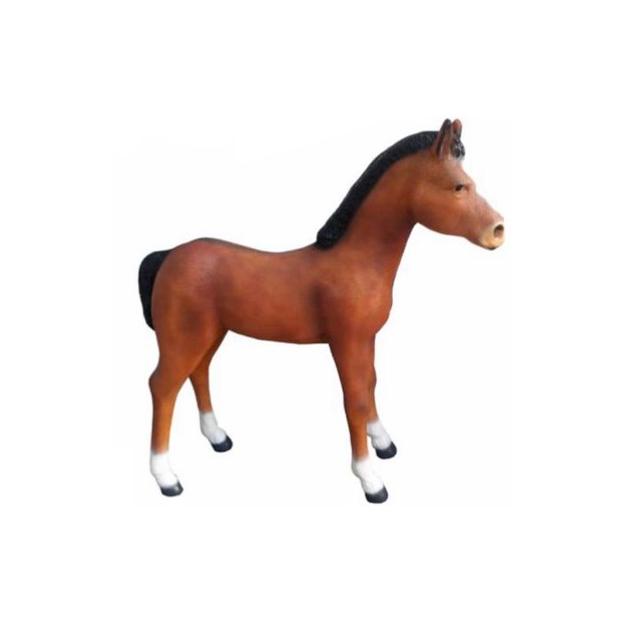 Pferd Fohlen braun lebensgroß Dekorationsfigur