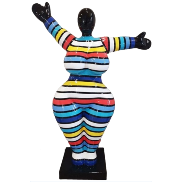 Moderne gestreifte Nana-Art groß 125cm verkleinert Deko- & Werbefigur